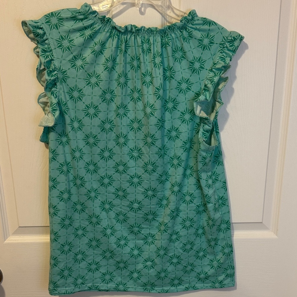 Acting Pro Teal Starburst Blouse - Picture 3 of 3